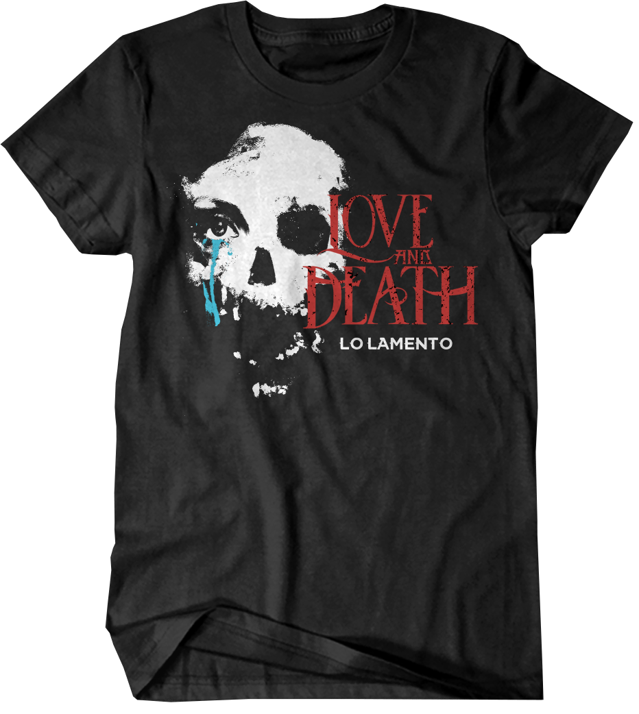 LOVE AND DEATH WHITE SKULL LO LAMENTO T-SHIRT