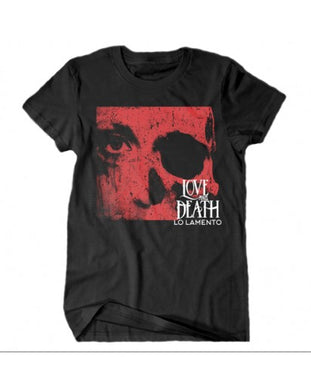 LOVE AND DEATH RED SKULL LO LAMENTO T-SHIRT